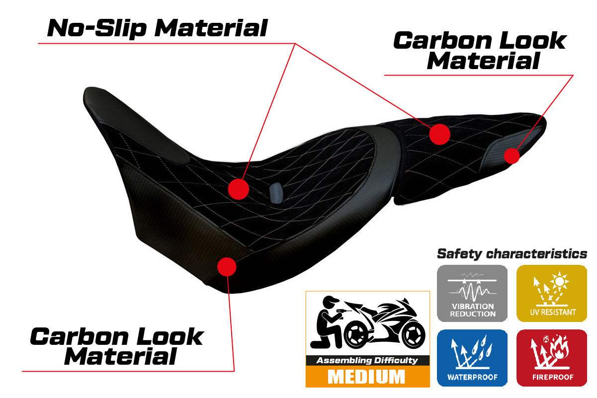 Seat cover compatible - Ducati X Diavel 2016 - 2024 - mod Ferrara