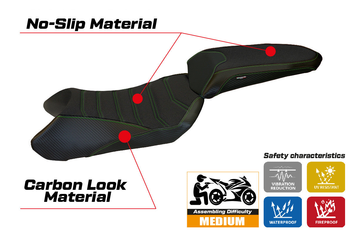 Seat cover compatible - Kawasaki Z 1000 SX  2011 - 2016 - mod Cosenza 1 Ultragrip