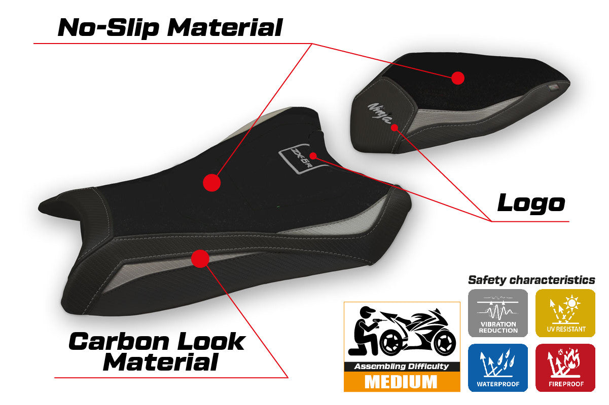 Seat cover compatible - Kawasaki Ninja ZX 6 R 2019-2025 - mod Gaviao