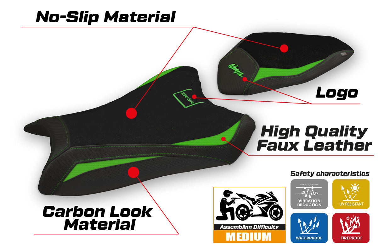 Seat cover compatible - Kawasaki Ninja ZX 6 R 2019-2025 - mod Gaviao