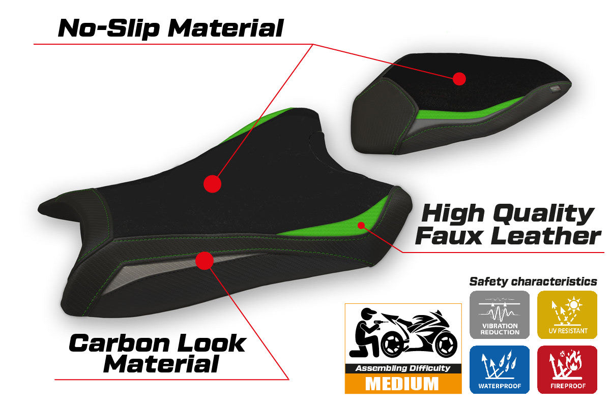 Seat cover compatible - Kawasaki Ninja ZX 6 R 2019-2025 - mod Gaviao Special Color