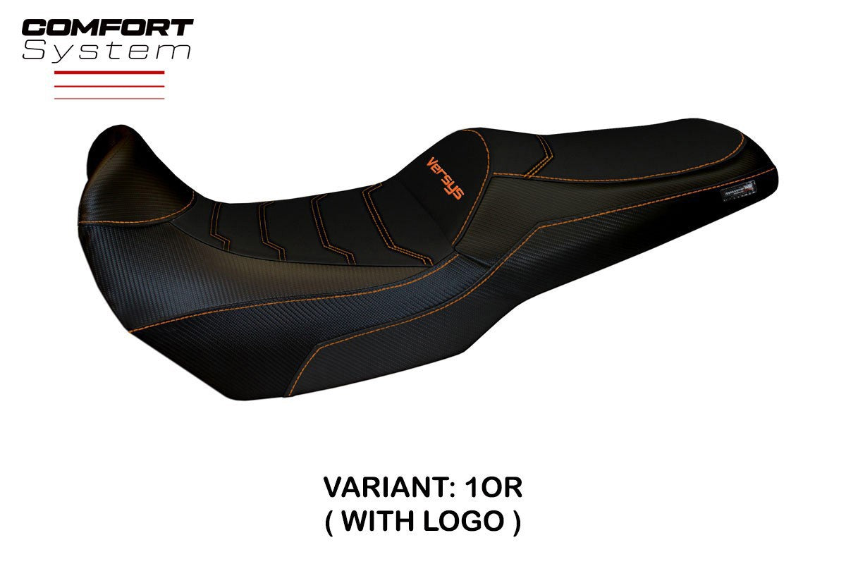 Seat cover compatible - Kawasaki Versys 1000 2019 - 2024 - mod Malay Total Black Comfort System