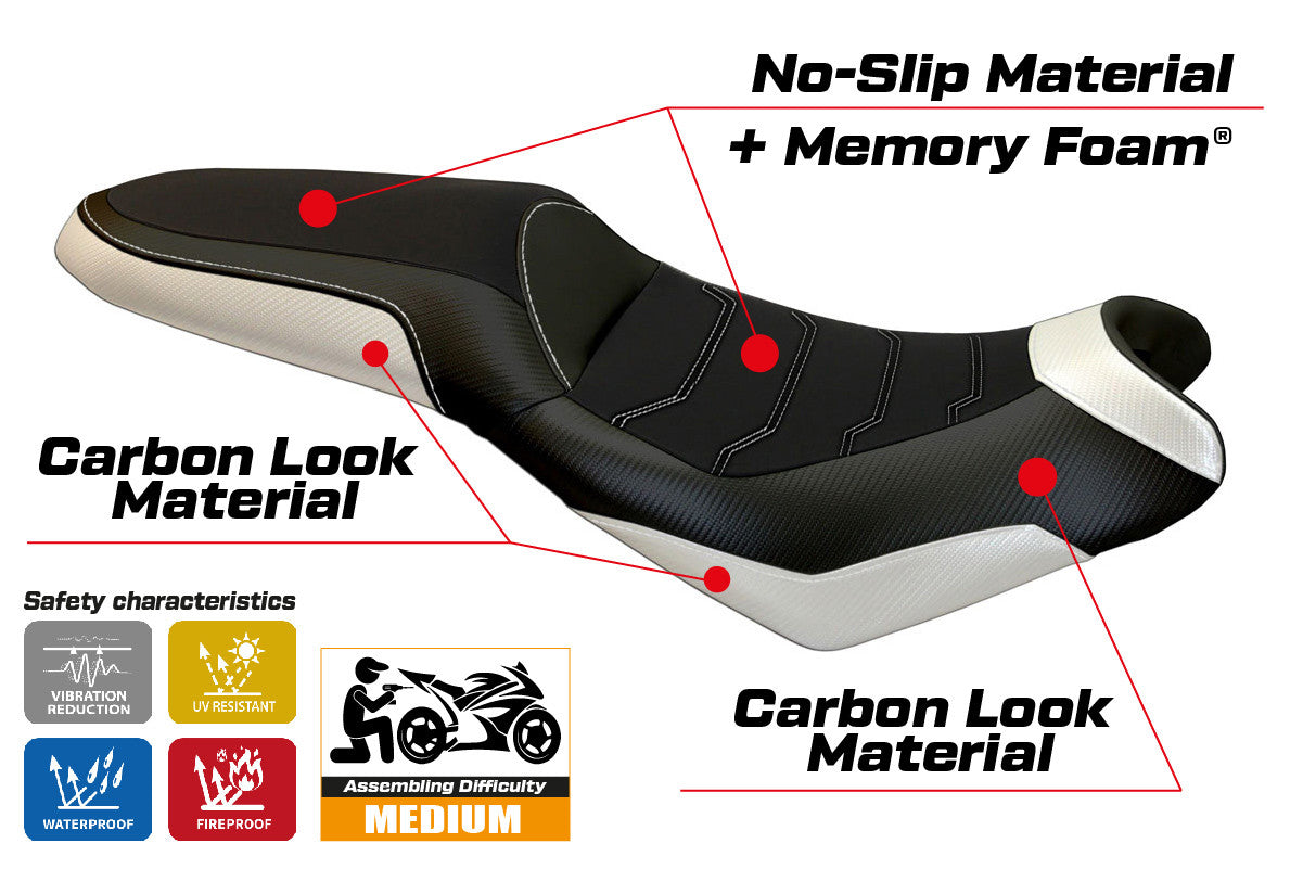 Seat cover compatible - Kawasaki Versys 650 2007-2025 - mod Elba 2 Comfort System