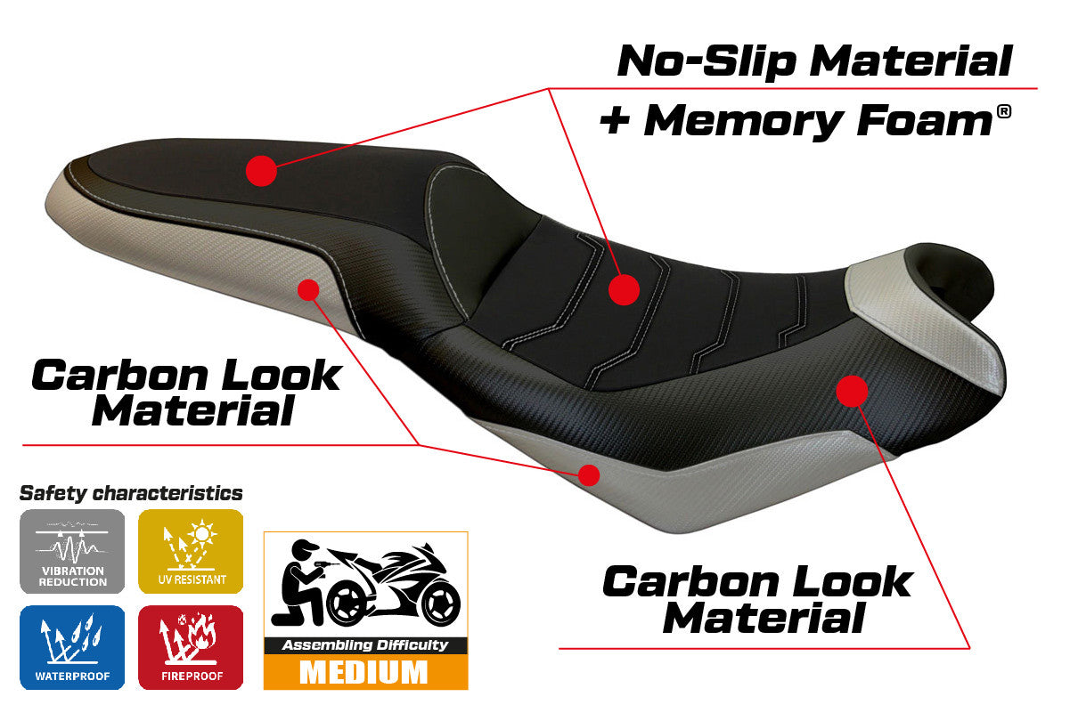 Seat cover compatible - Kawasaki Versys 650 2007-2025 - mod Elba 2 Comfort System