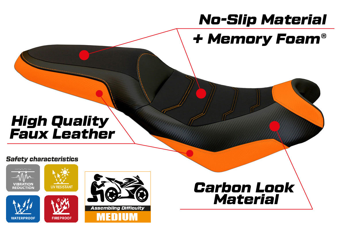 Seat cover compatible - Kawasaki Versys 650 2007-2025 - mod Elba 2 Comfort System