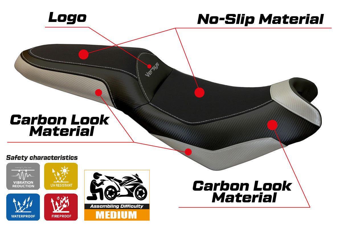 Seat cover compatible - Kawasaki Versys 650 2007-2025 - mod Elba 2