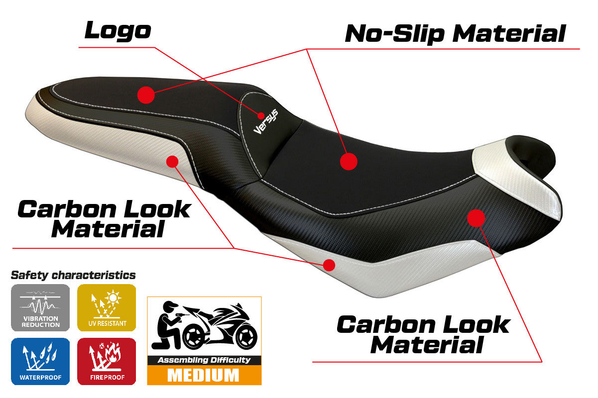 Seat cover compatible - Kawasaki Versys 650 2007-2025 - mod Elba 2