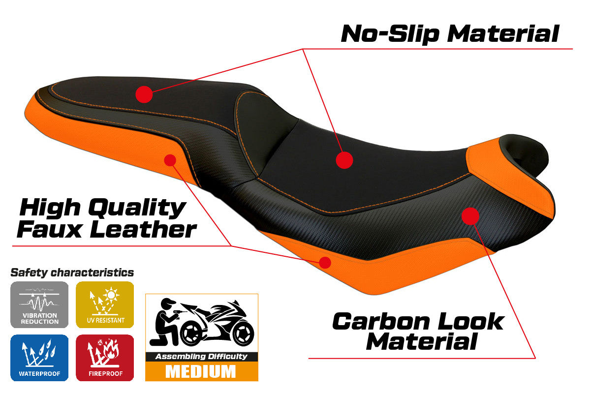 Seat cover compatible - Kawasaki Versys 650 2007-2025 - mod Elba 2
