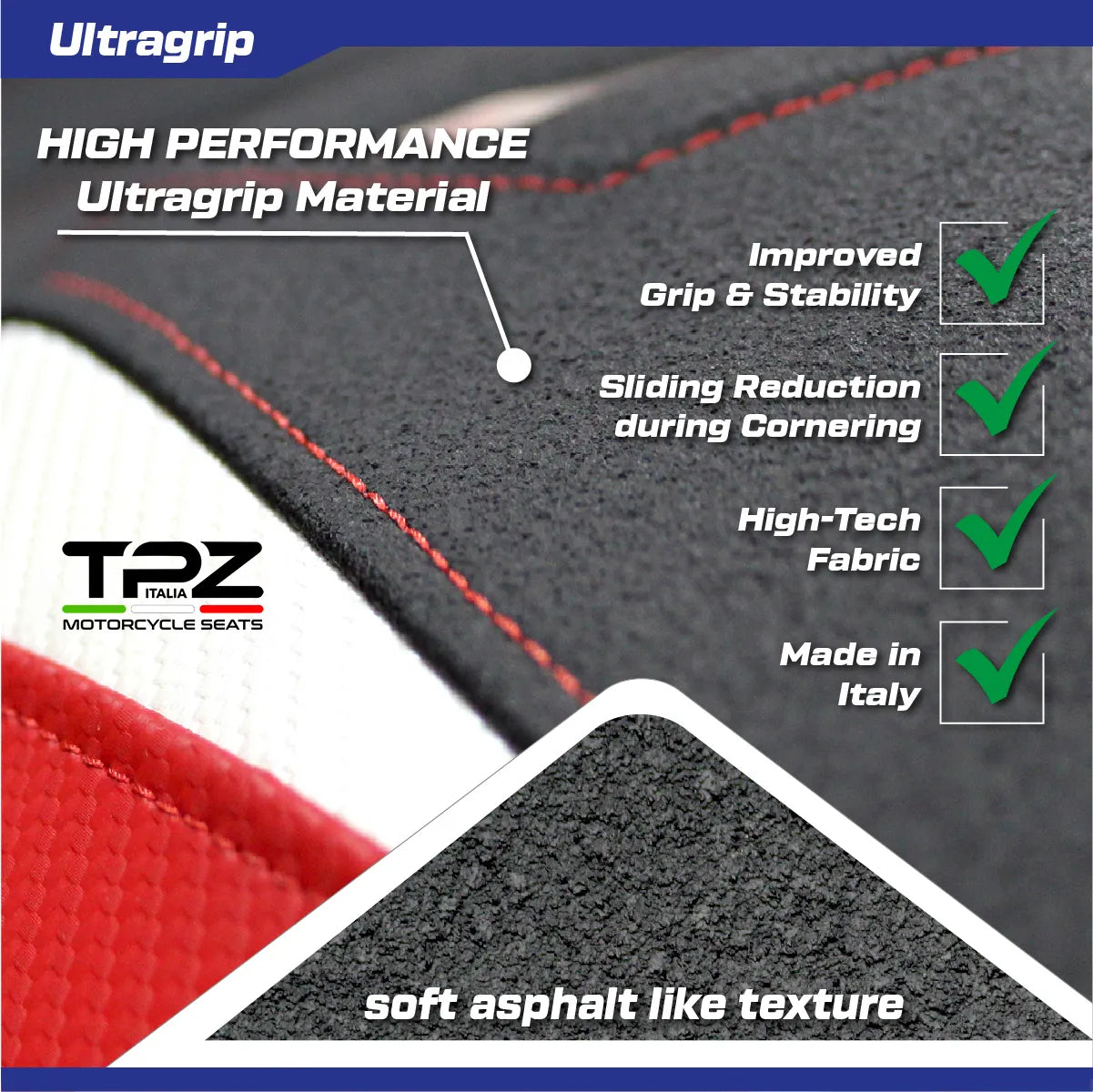 Seat cover compatible - Kawasaki Z 1000 2014 - 2021 - mod Hedemora 1 Ultragrip