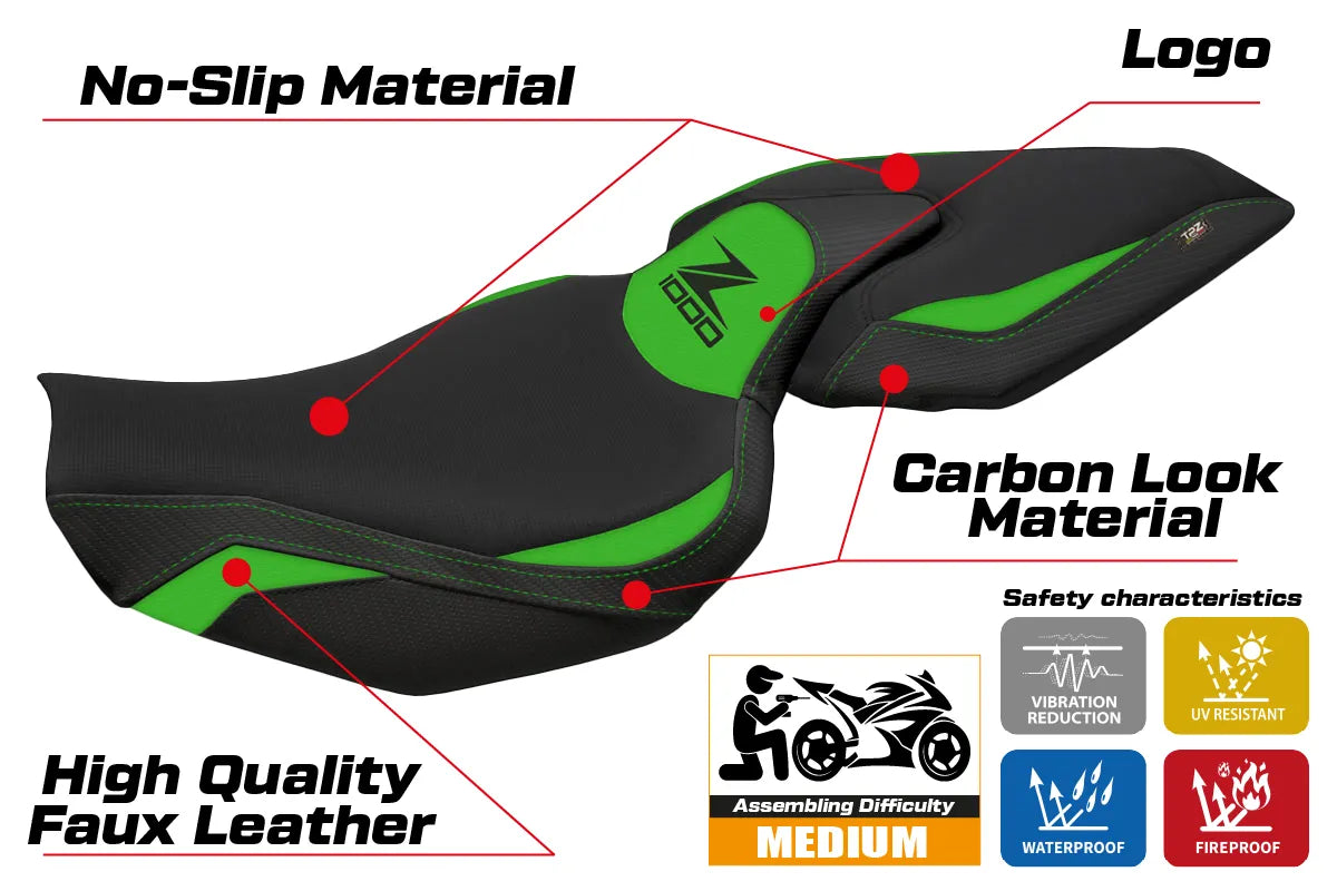 Seat cover compatible - Kawasaki Z 1000 2014 - 2021 - mod Mellby 1