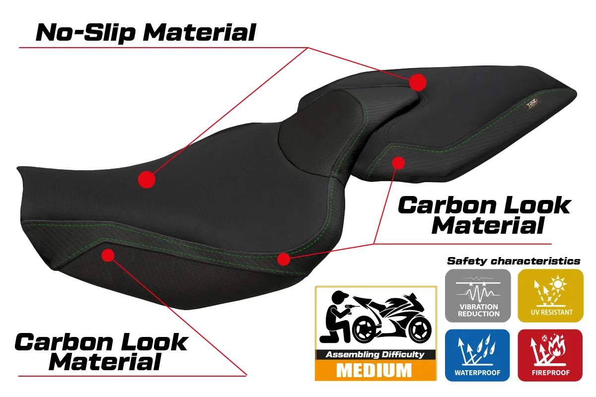 Seat cover compatible - Kawasaki Z 1000 2014 - 2021 - mod Mellby 1