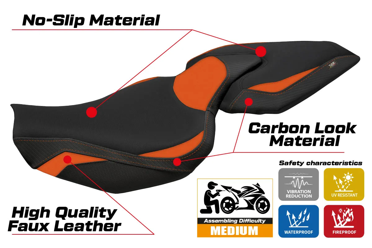 Seat cover compatible - Kawasaki Z 1000 2014 - 2021 - mod Mellby 1