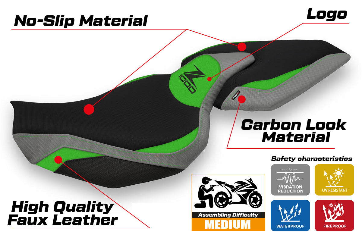 Seat cover compatible - Kawasaki Z 1000 2014 - 2021 - mod Mellby Special Color