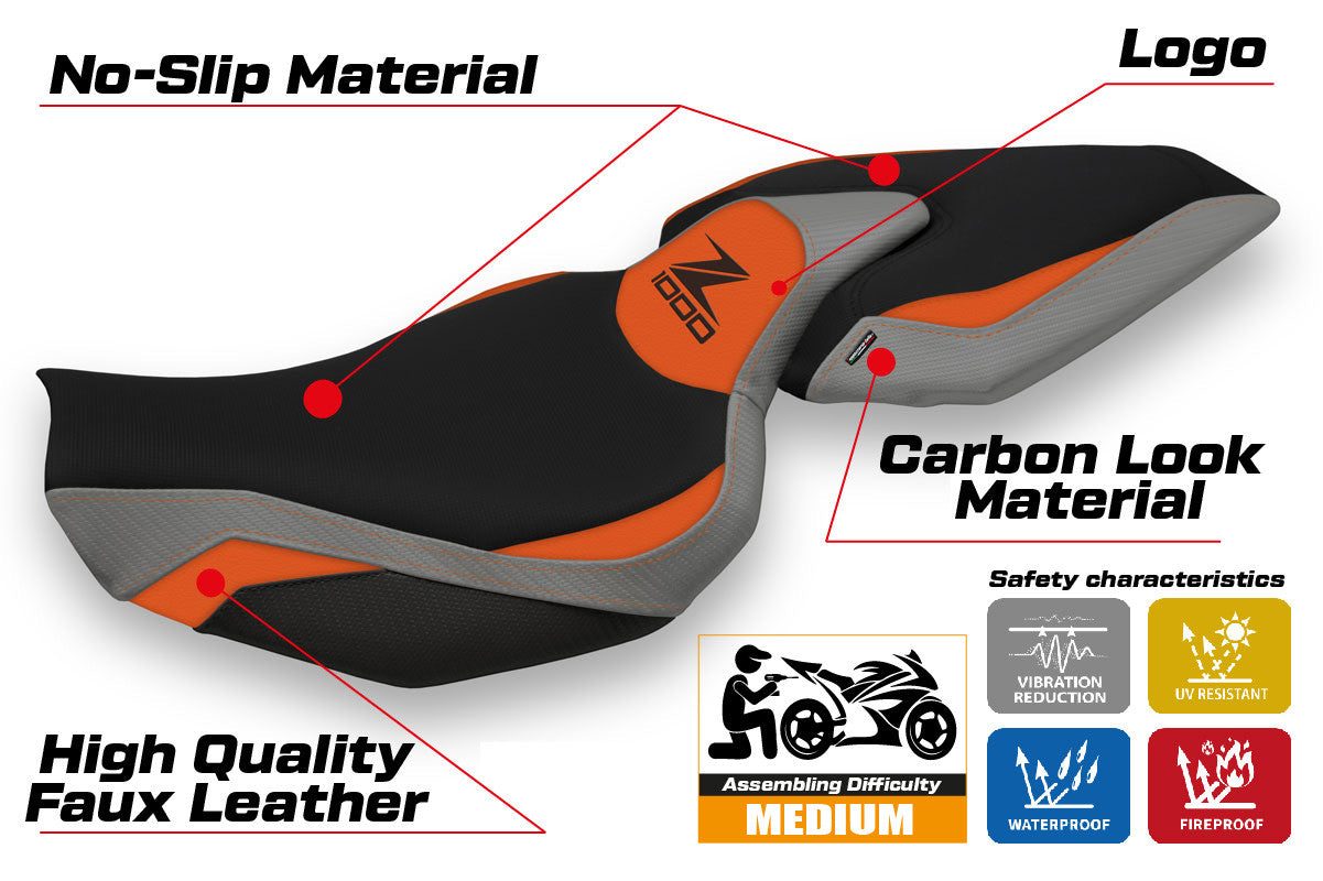 Seat cover compatible - Kawasaki Z 1000 2014 - 2021 - mod Mellby Special Color