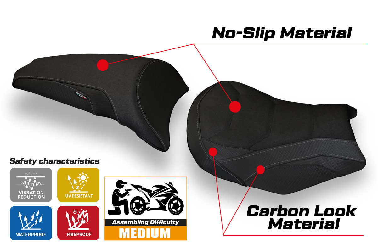 Seat cover compatible - Kawasaki Z 650 2017-2025 - mod Scopeti 1 Ultragrip
