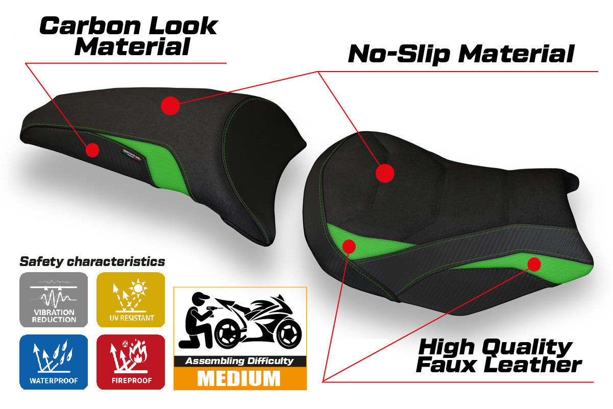 Seat cover compatible - Kawasaki Z 650 2017-2025 - mod Scopeti 1 Ultragrip