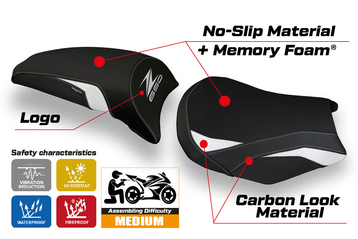Seat cover compatible - Kawasaki Z 650 2017-2025 - mod Vergato 1 Comfort System