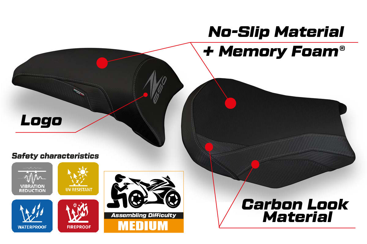 Seat cover compatible - Kawasaki Z 650 2017-2025 - mod Vergato 1 Comfort System