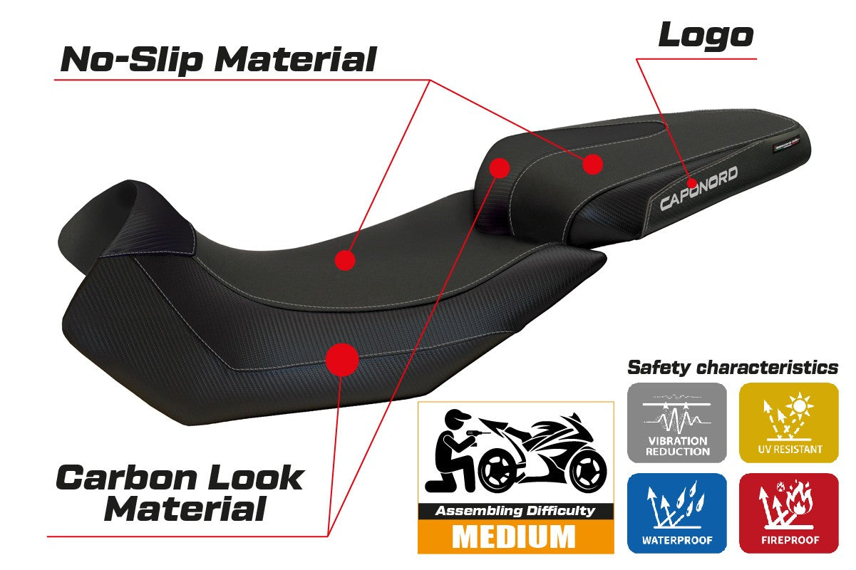 Seat cover compatible - Aprilia Caponord 1200 2013 - 2017 - mod Nuoro 2