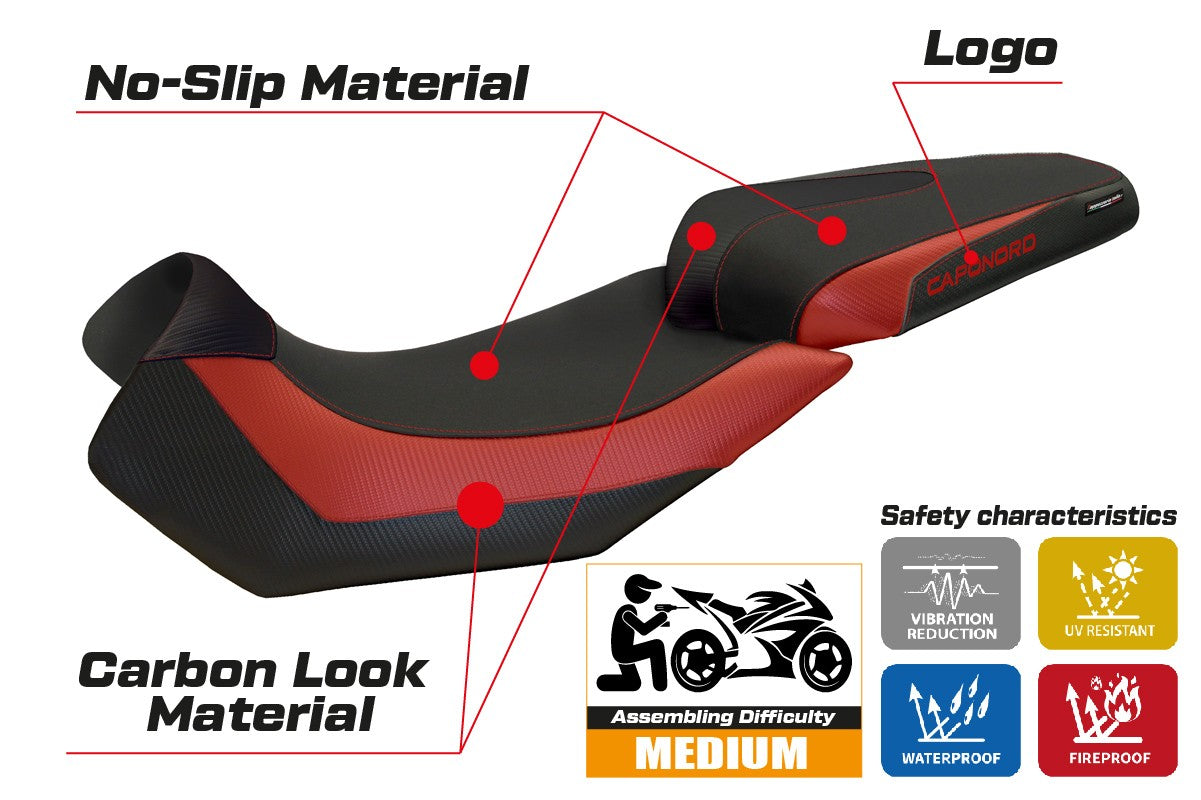 Seat cover compatible - Aprilia Caponord 1200 2013 - 2017 - mod Nuoro 2