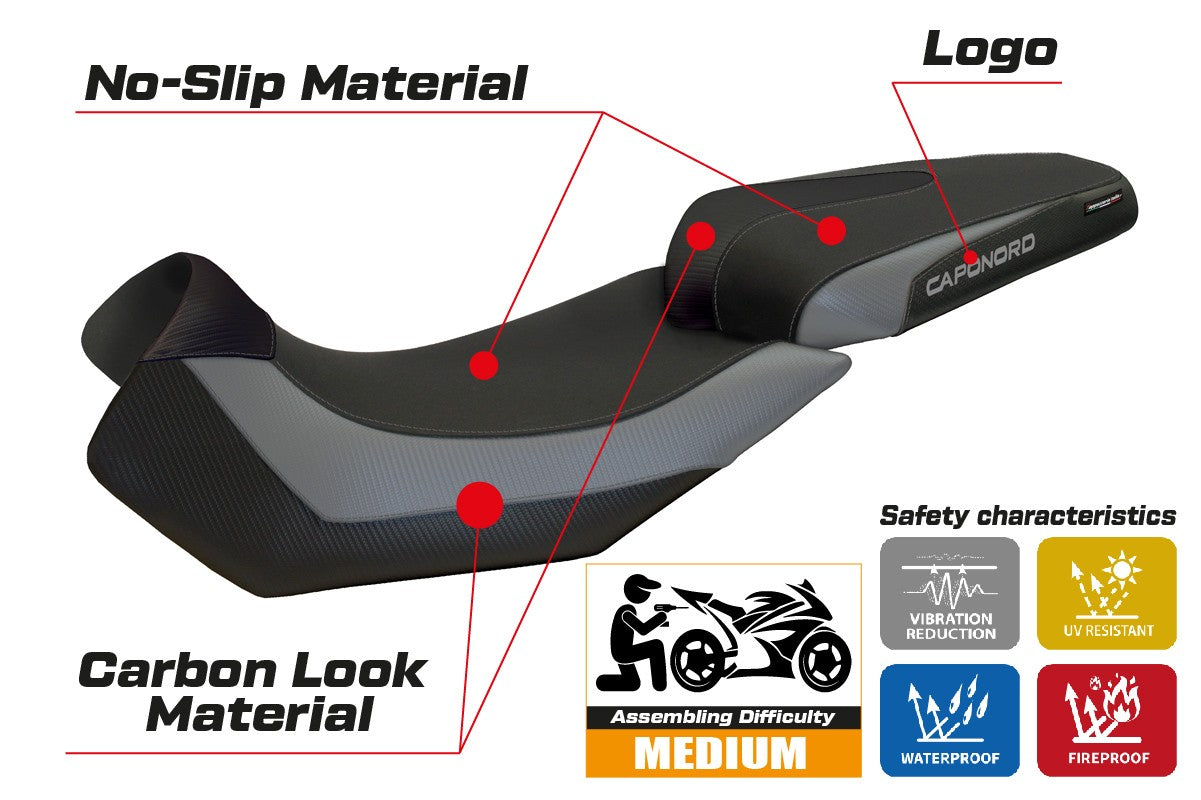 Seat cover compatible - Aprilia Caponord 1200 2013 - 2017 - mod Nuoro 2
