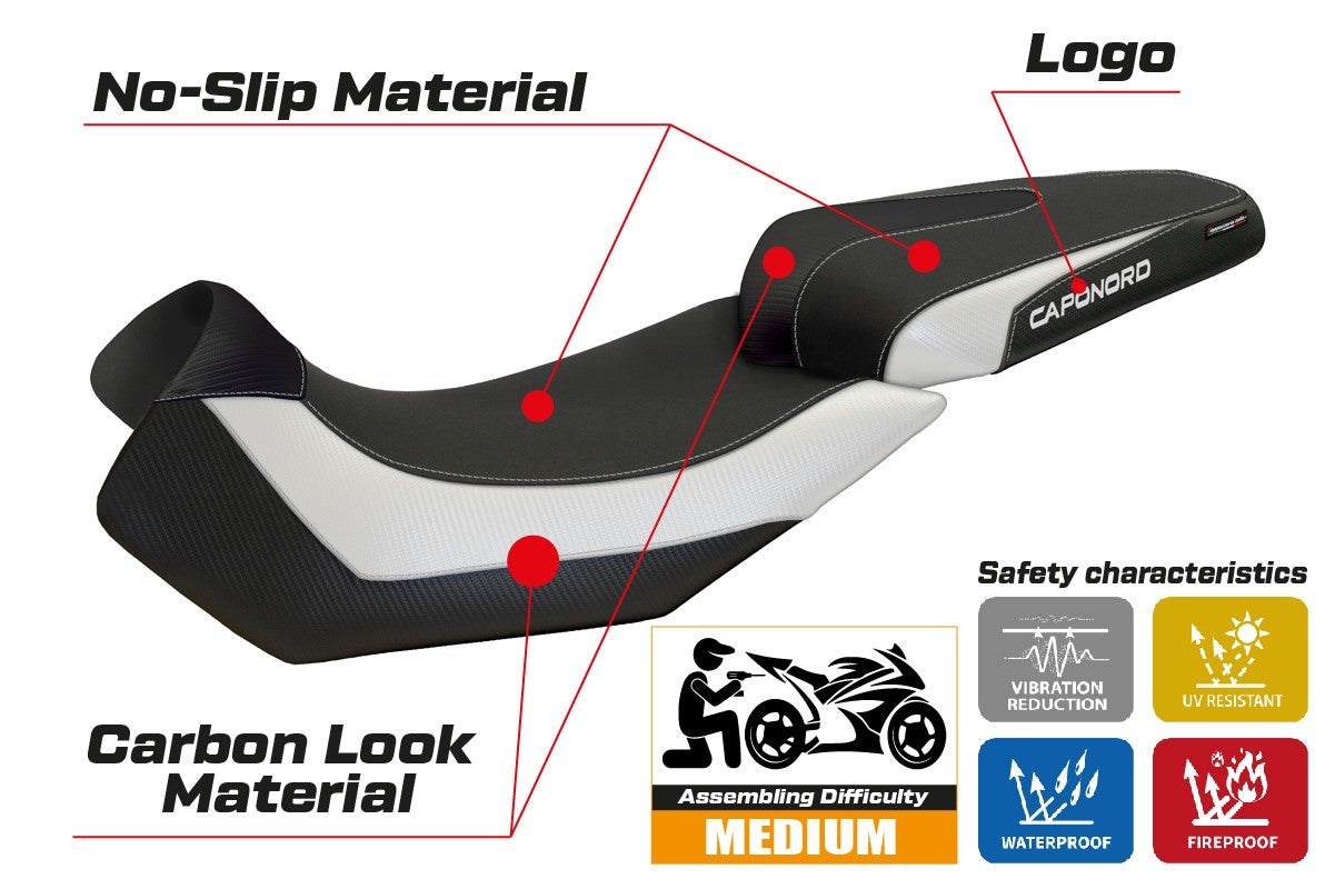 Seat cover compatible - Aprilia Caponord 1200 2013 - 2017 - mod Nuoro 2