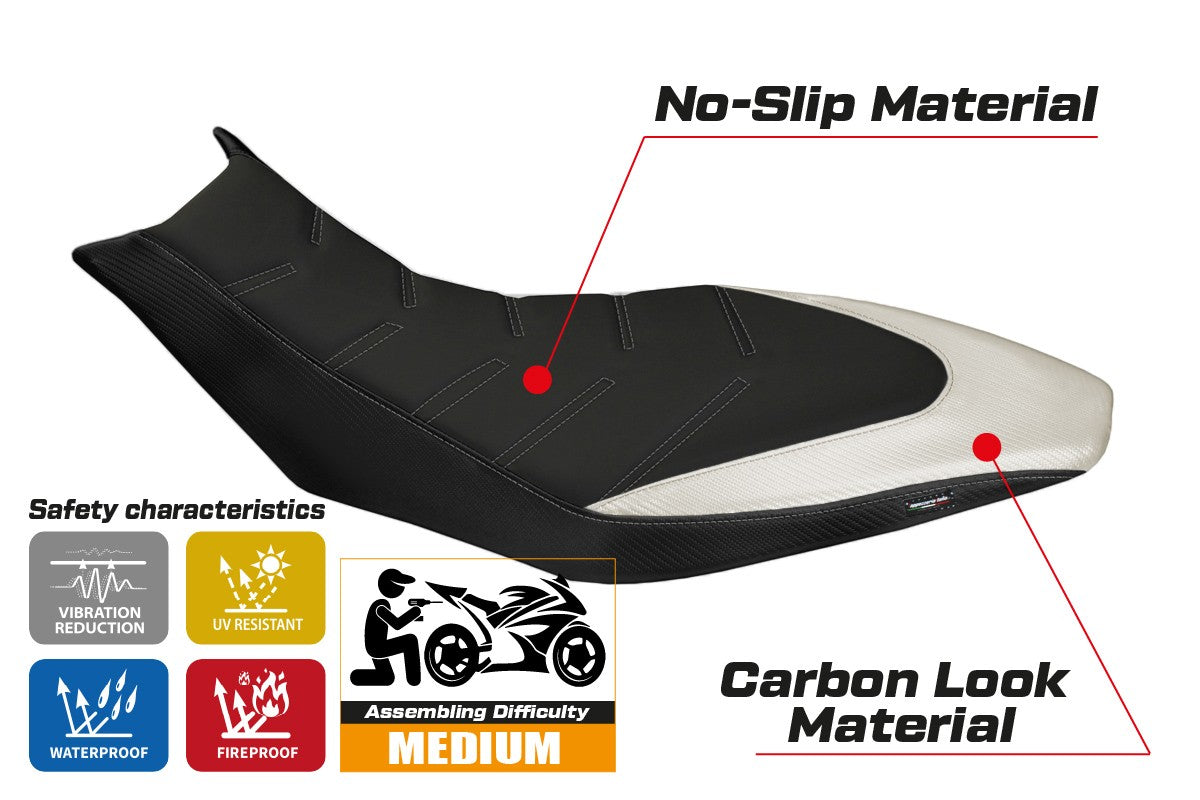 Seat cover compatible - Aprilia Dorsoduro 750 - 900 - 1200 2010-2020 - mod Trieste Ultragrip