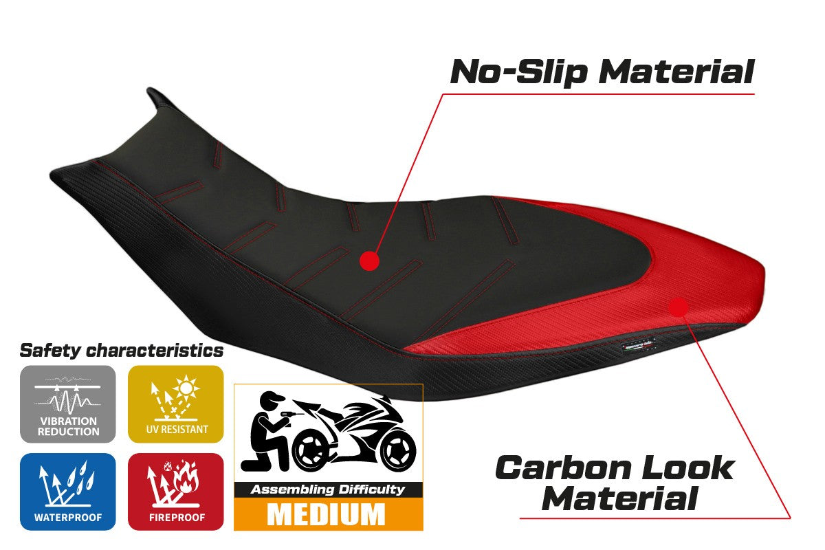 Seat cover compatible - Aprilia Dorsoduro 750 - 900 - 1200 2010-2020 - mod Trieste Ultragrip