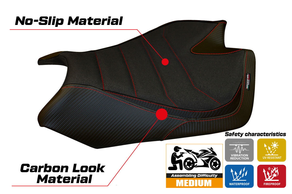Seat cover compatible - Aprilia RSV4 2009-2020 - mod Barrie Ultragrip