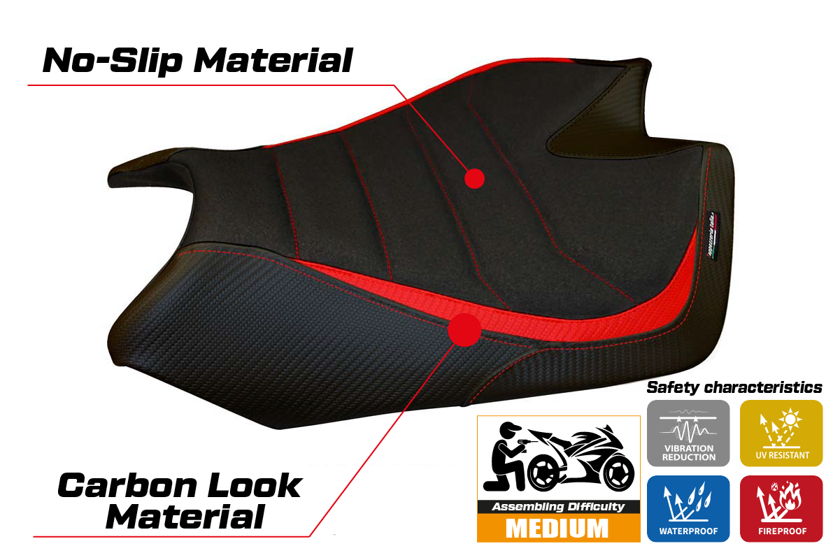 Seat cover compatible - Aprilia RSV4 2009-2020 - mod Barrie Ultragrip