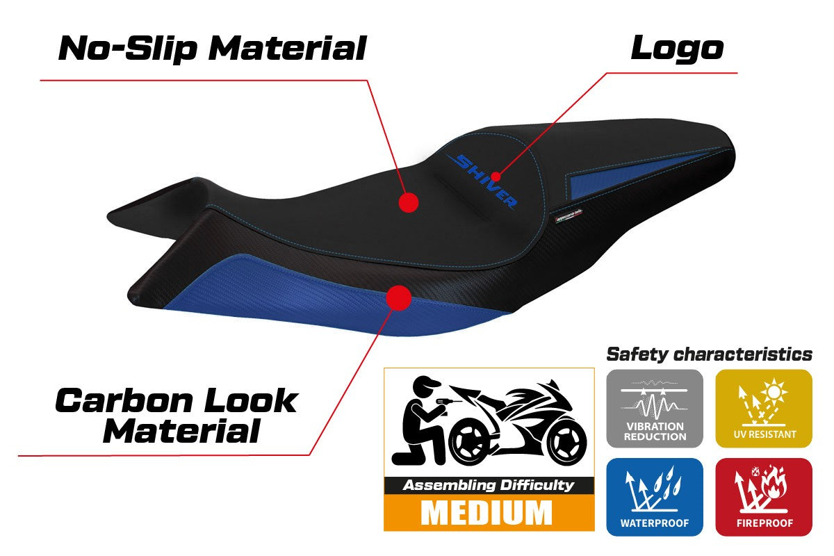 Seat cover compatible - Aprilia Shiver 2010-2020 - mod Asti 1