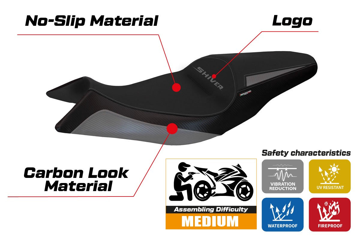 Seat cover compatible - Aprilia Shiver 2010-2020 - mod Asti 1