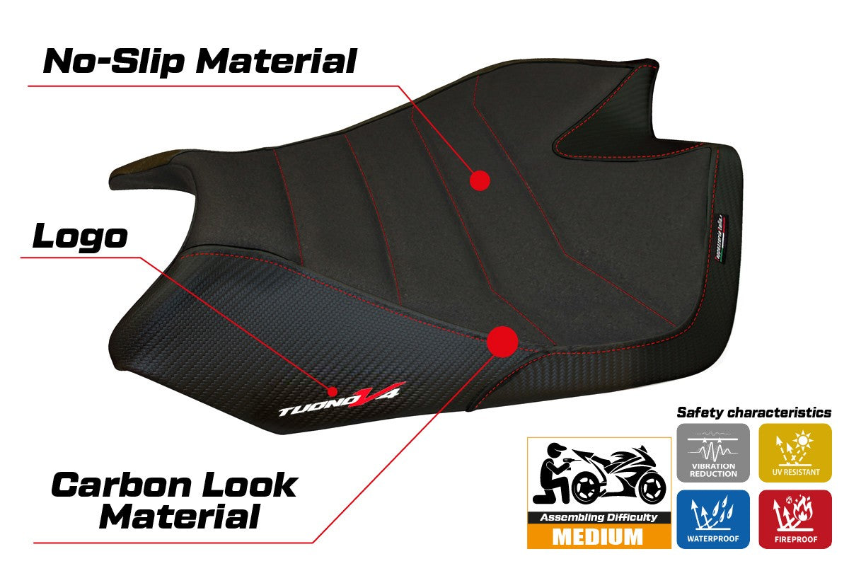 Seat cover compatible - Aprilia Tuono V4 2011-2020 - mod Tanami Ultragrip