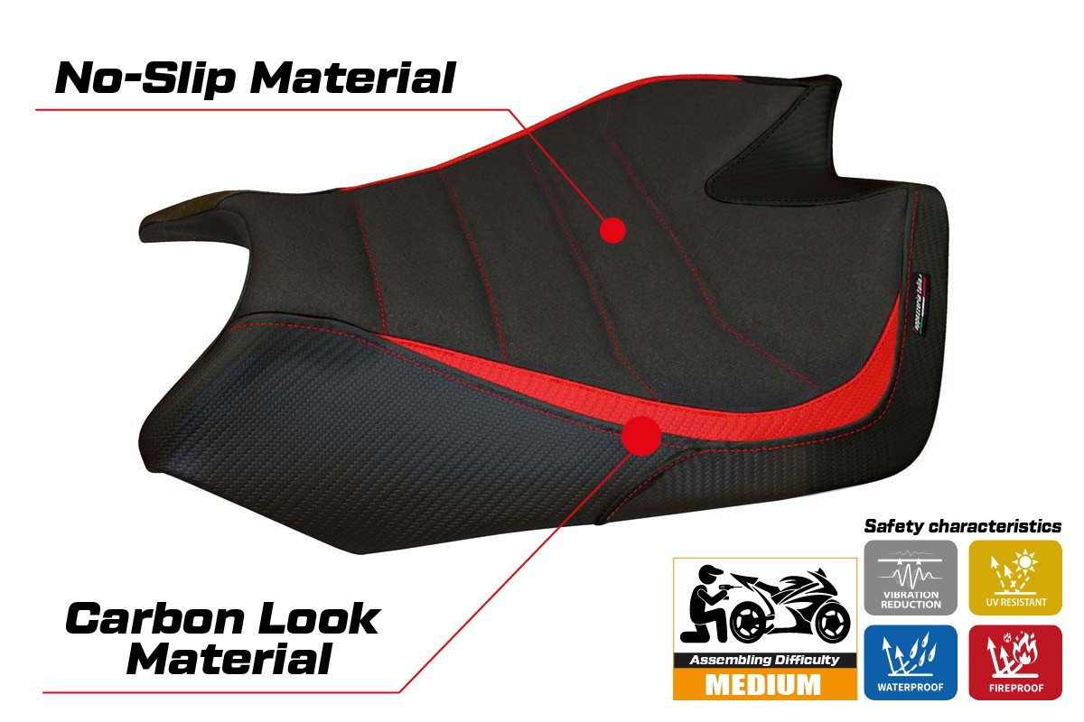 Seat cover compatible - Aprilia Tuono V4 2011-2020 - mod Tanami Ultragrip