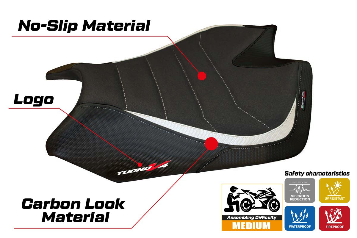 Seat cover compatible - Aprilia Tuono V4 2011-2020 - mod Tanami Ultragrip