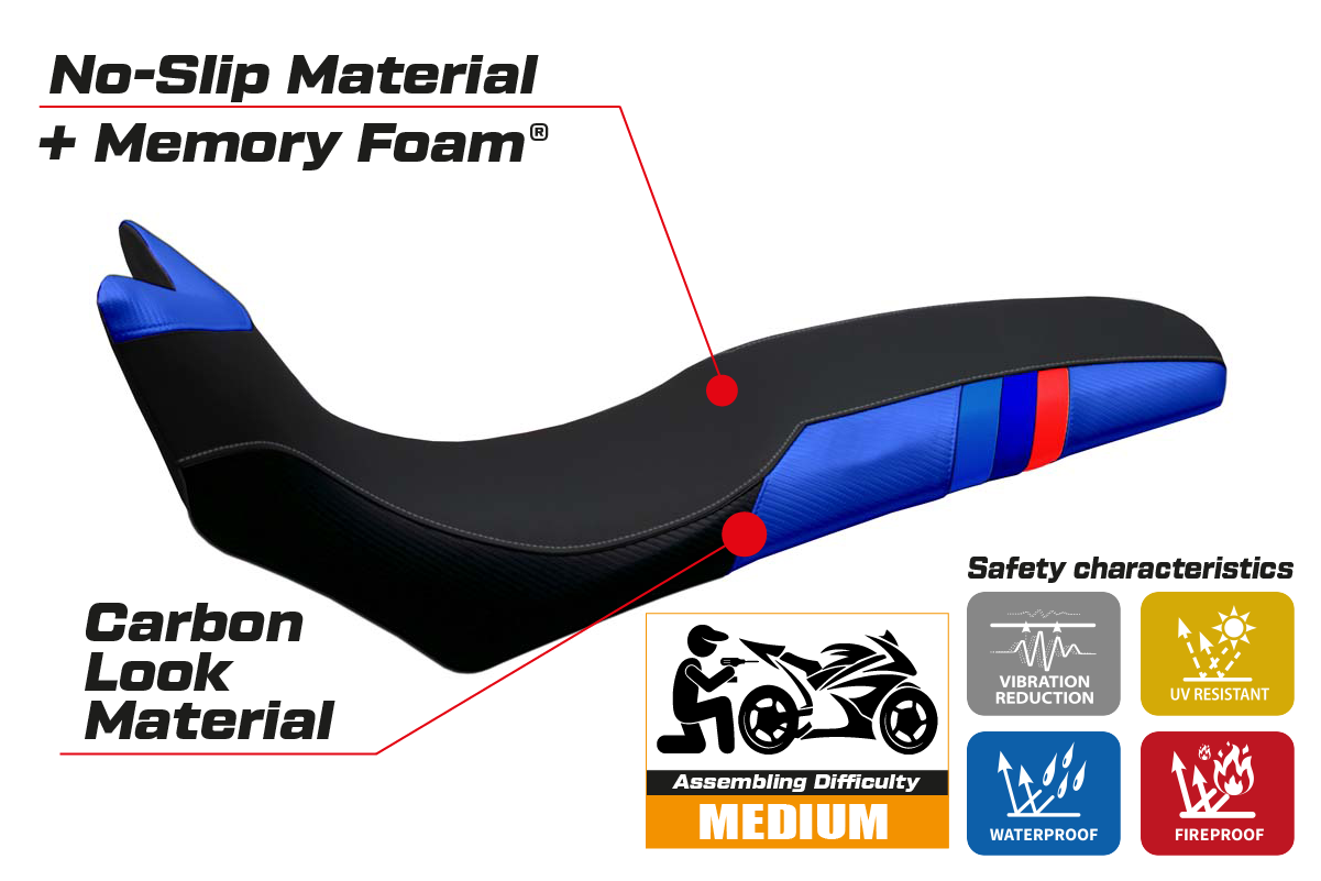 Seat cover compatible - BMW F 700/800 GS 2008 - 2018 - mod Barone Anniversary Comfort System