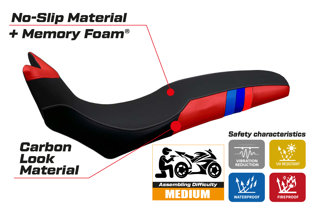 Seat cover compatible - BMW F 700/800 GS 2008 - 2018 - mod Barone Anniversary Comfort System