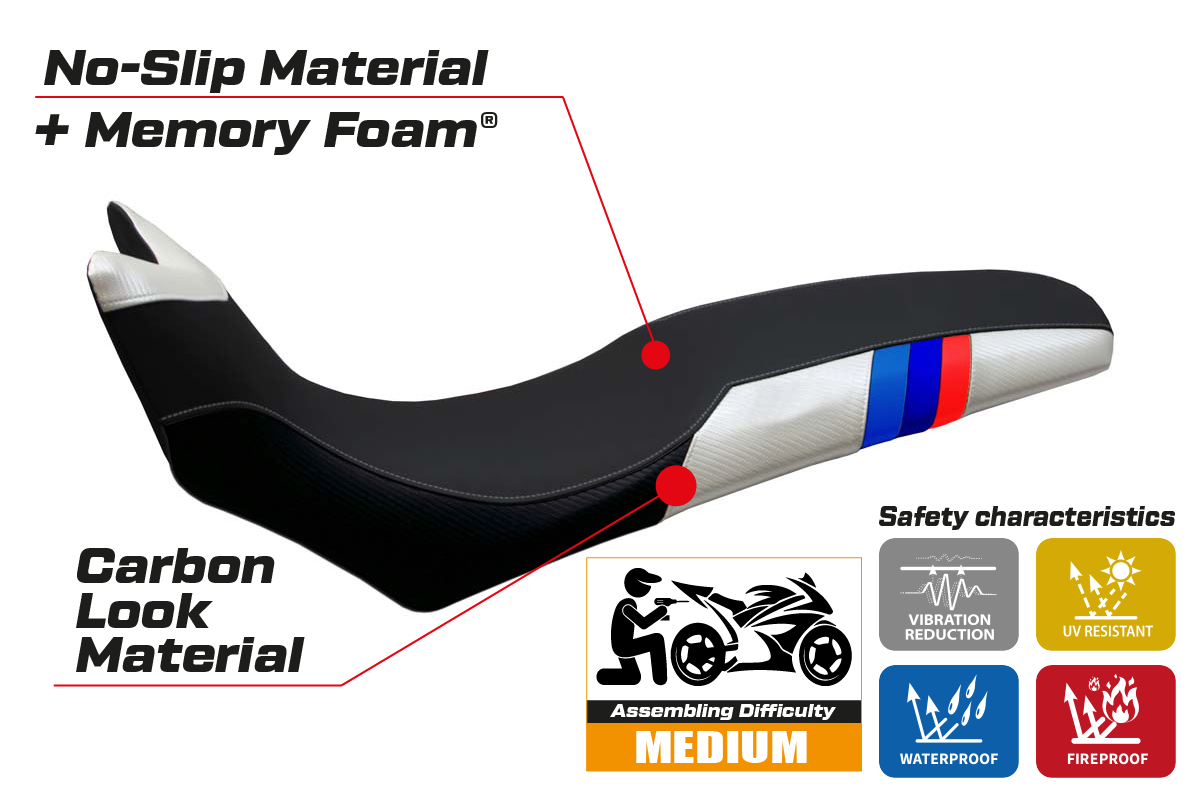 Seat cover compatible - BMW F 700/800 GS 2008 - 2018 - mod Barone Anniversary Comfort System