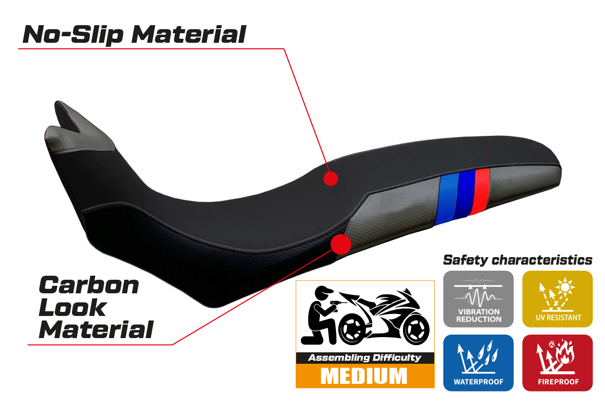 Seat cover compatible - BMW F 700/800 GS 2008 - 2018 - mod Barone Anniversary