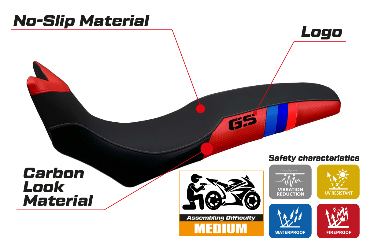 Seat cover compatible - BMW F 700/800 GS 2008 - 2018 - mod Barone Anniversary