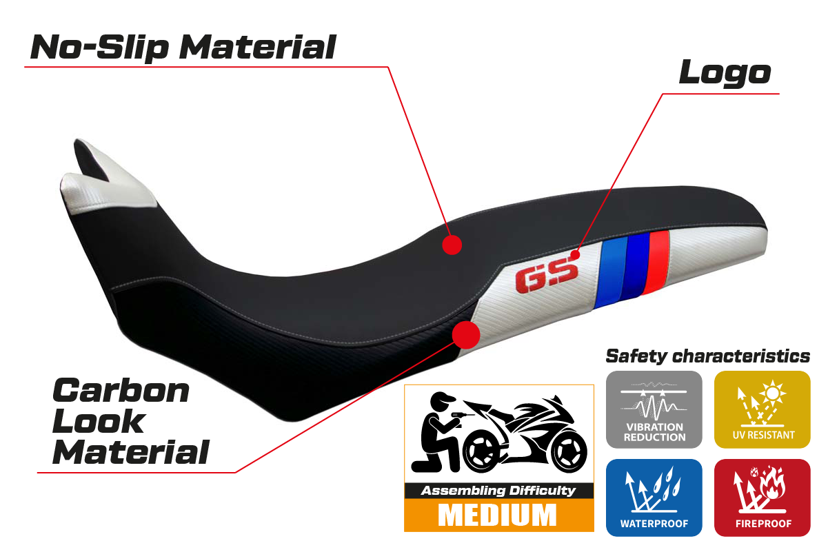 Seat cover compatible - BMW F 700/800 GS 2008 - 2018 - mod Barone Anniversary