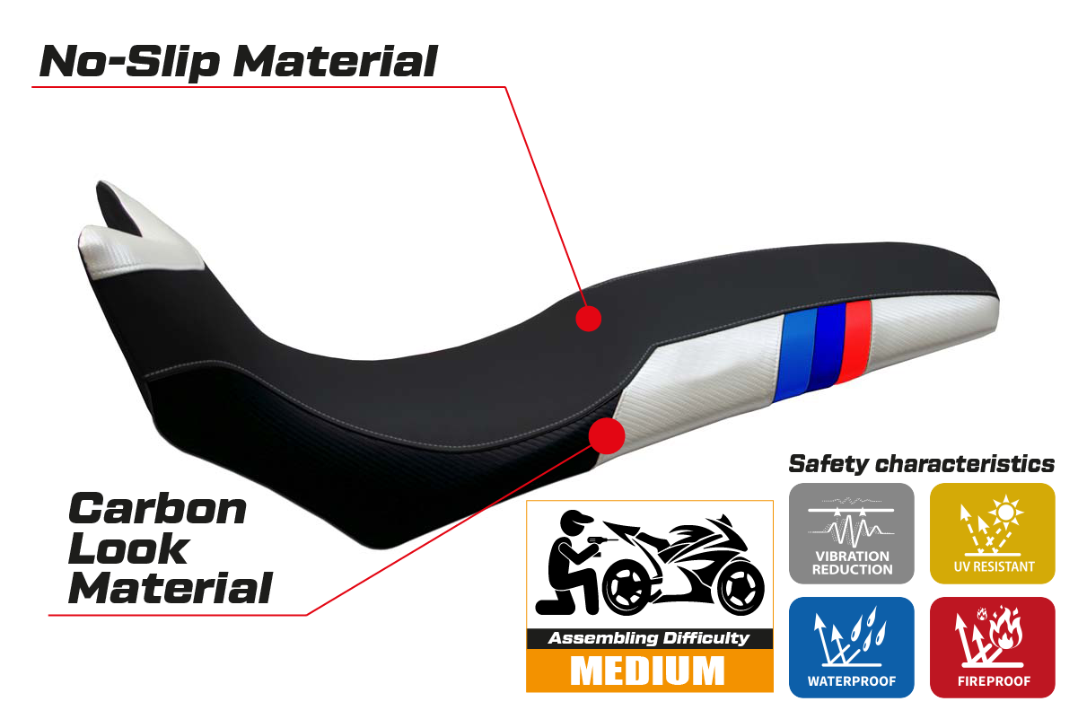 Seat cover compatible - BMW F 700/800 GS 2008 - 2018 - mod Barone Anniversary