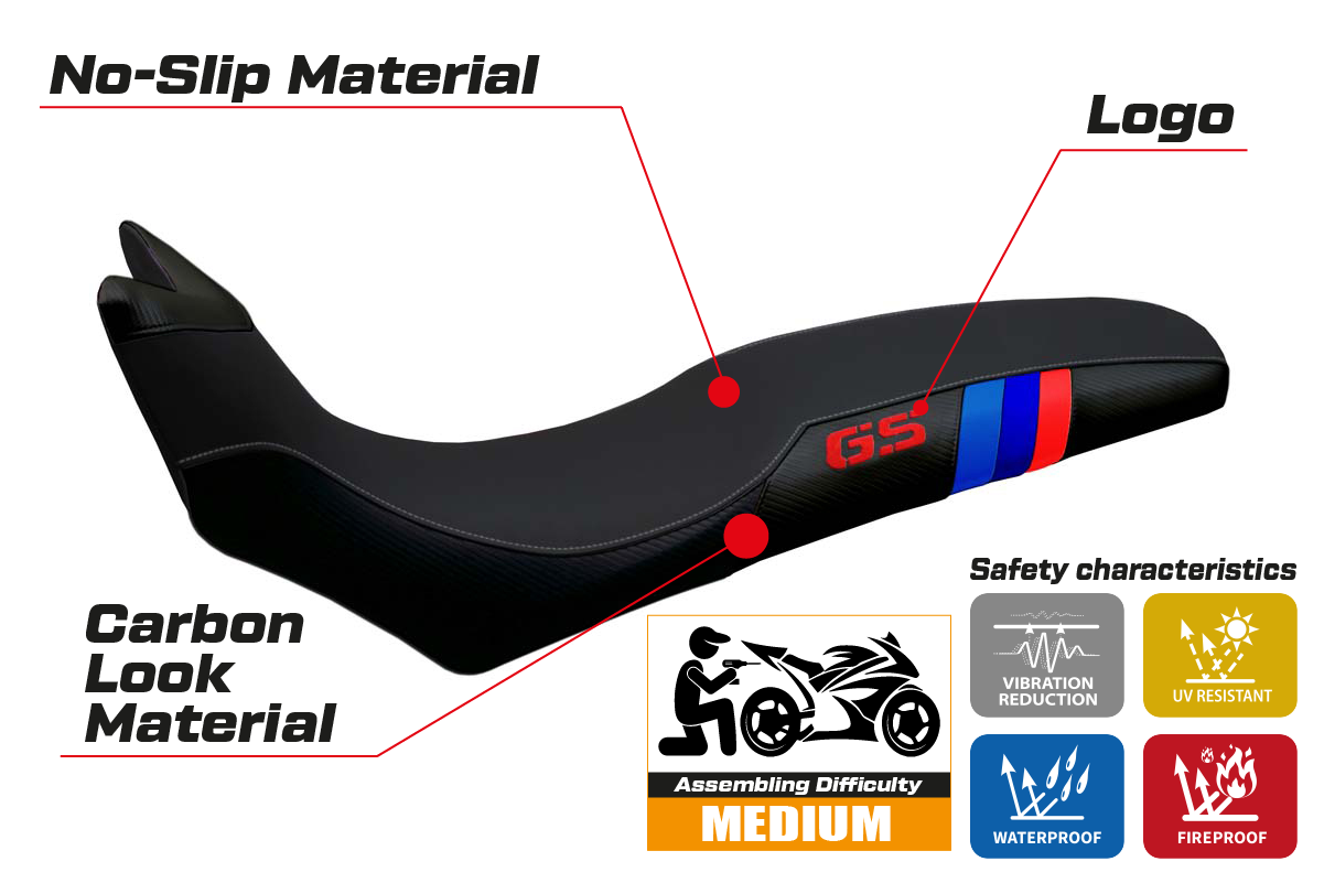 Seat cover compatible - BMW F 700/800 GS 2008 - 2018 - mod Barone Anniversary