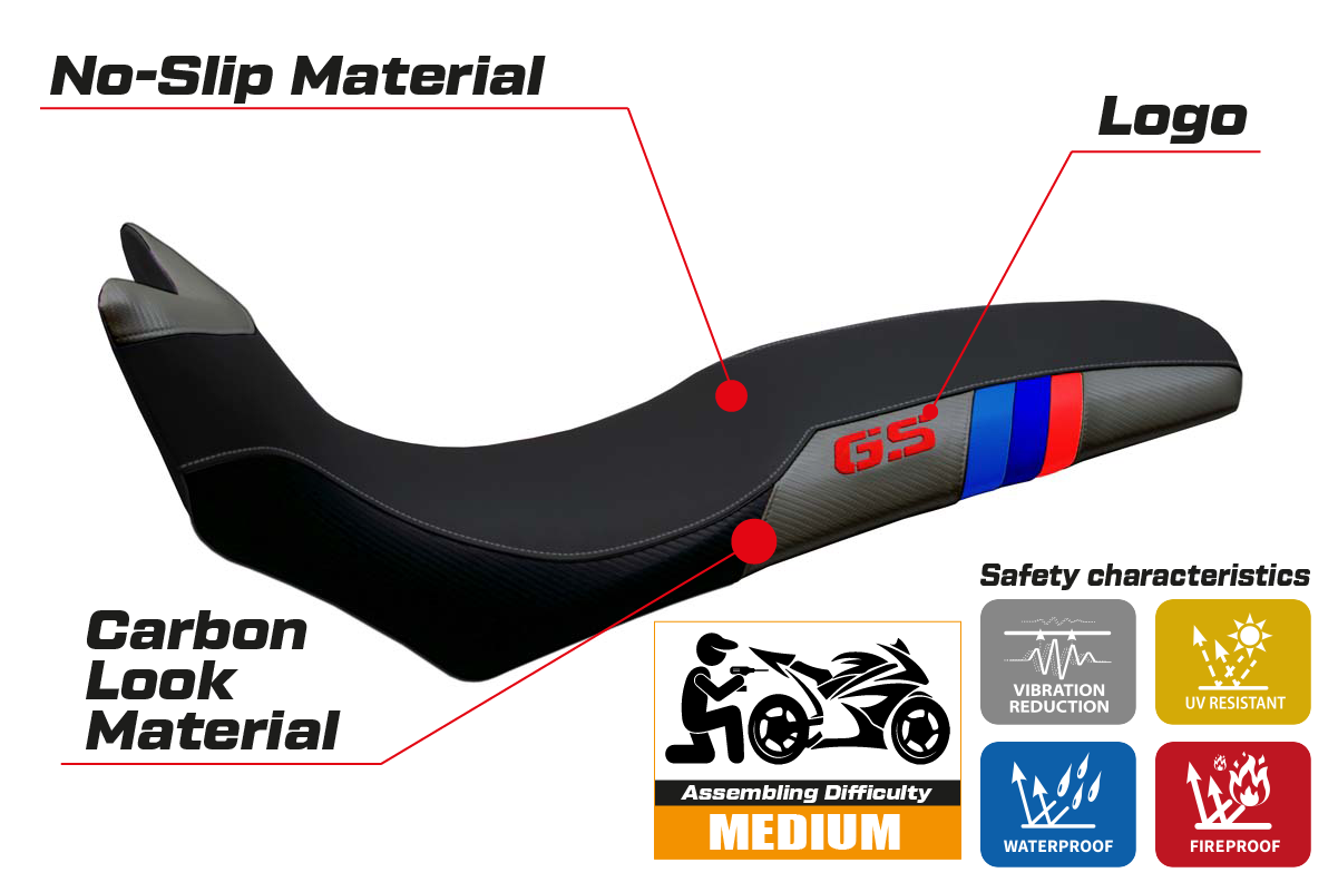 Seat cover compatible - BMW F 700/800 GS 2008 - 2018 - mod Barone Anniversary