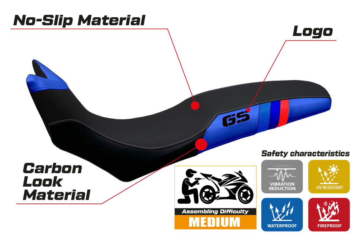 Seat cover compatible - BMW F 700/800 GS 2008 - 2018 - mod Barone Anniversary