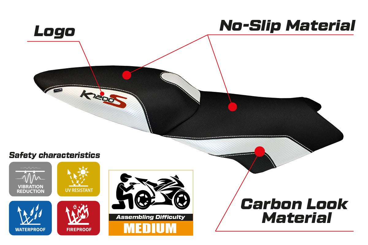 Seat cover compatible - BMW K 1200 S 2004 - 2008 - mod Lariano 2