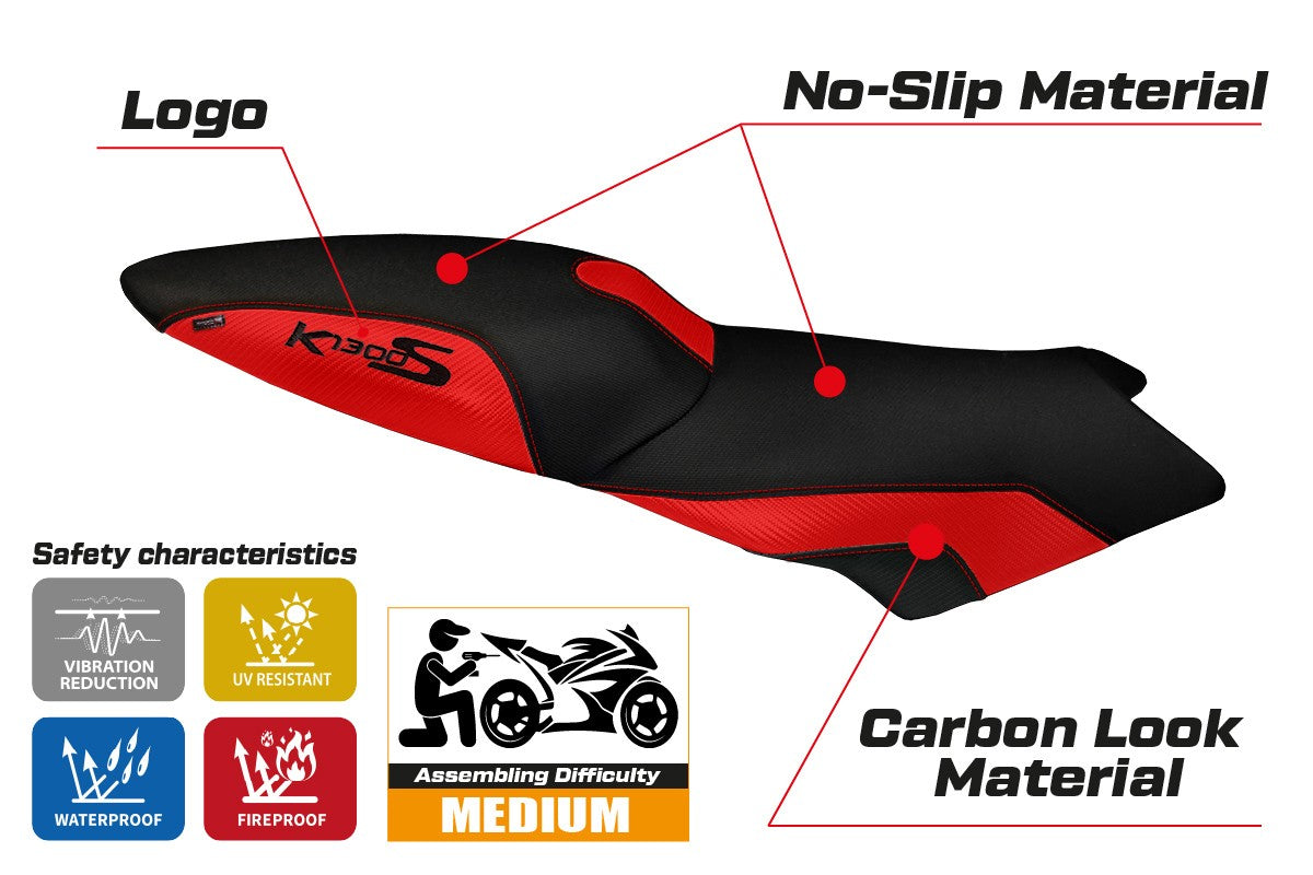 Seat cover compatible - BMW K 1300 S 2009 - 2016 - mod Lariano 2