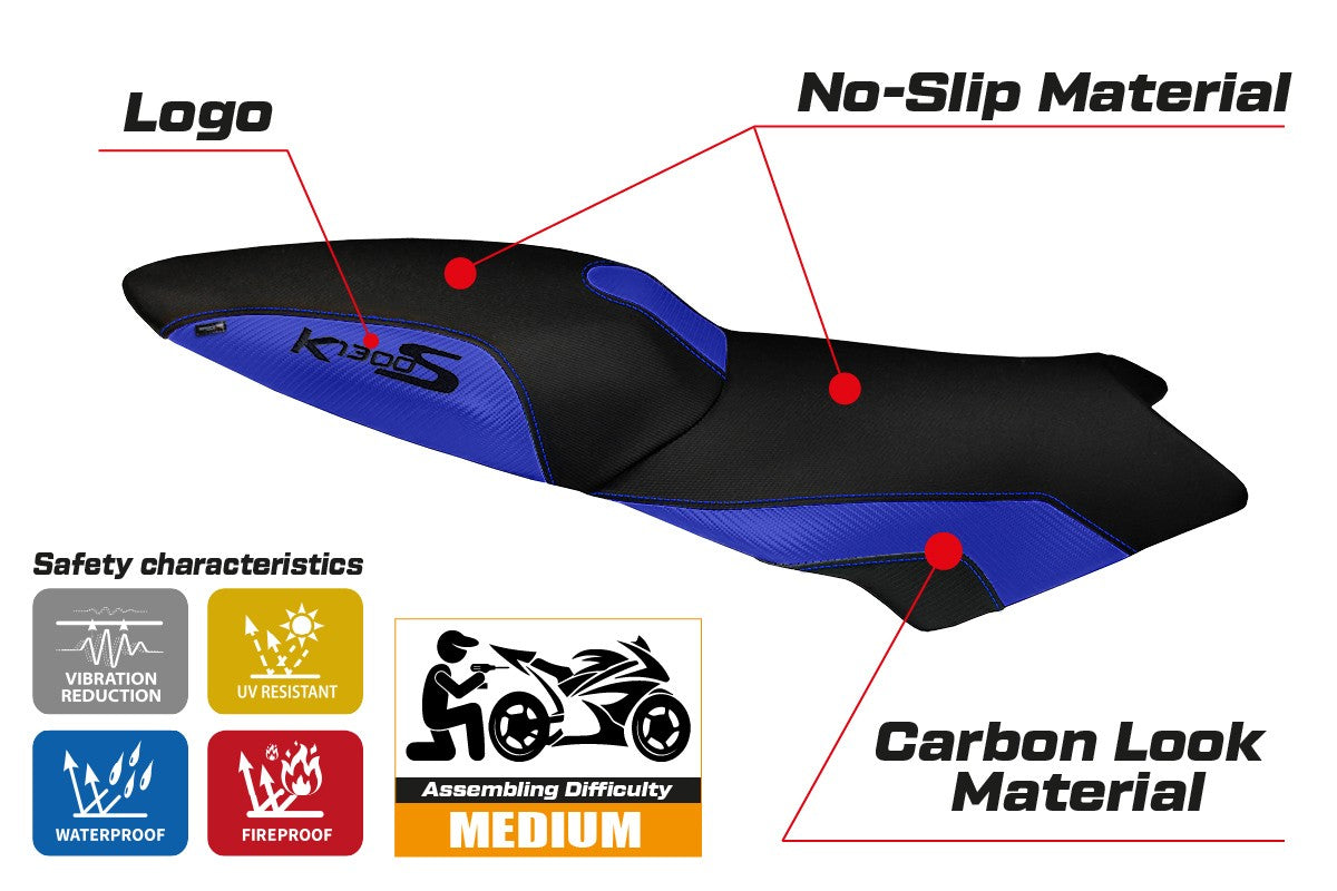 Seat cover compatible - BMW K 1300 S 2009 - 2016 - mod Lariano 2