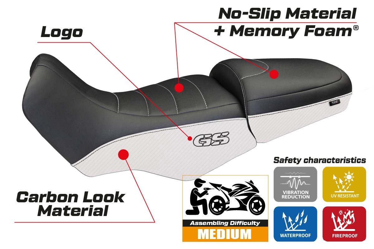 Seat cover compatible - BMW R 1100/1150 GS 1994 - 2003 - mod Firenze Carbon Color Comfort System