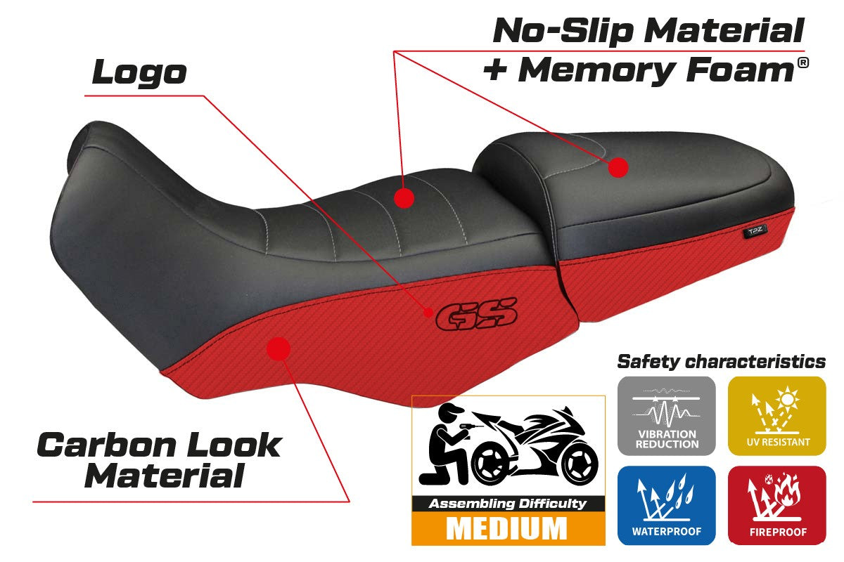 Seat cover compatible - BMW R 1100/1150 GS 1994 - 2003 - mod Firenze Carbon Color Comfort System